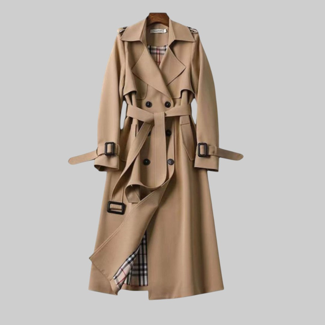 Hana Double-Breasted Belted Trench Coat