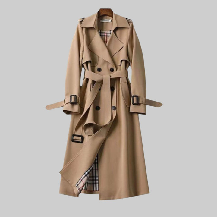 Hana Double-Breasted Belted Trench Coat