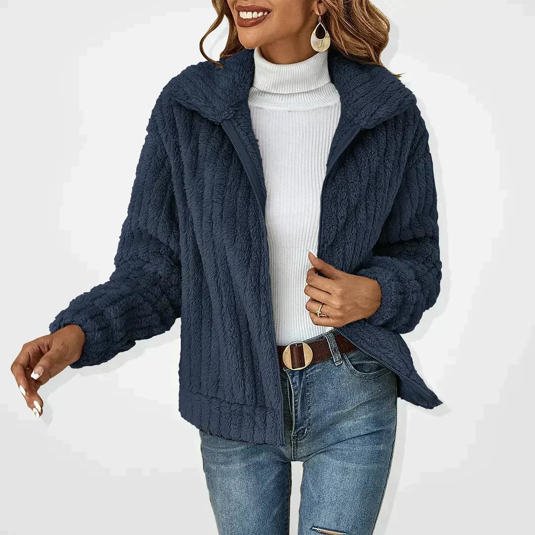 Kate Fluffy Zip-Up Teddy Jacket
