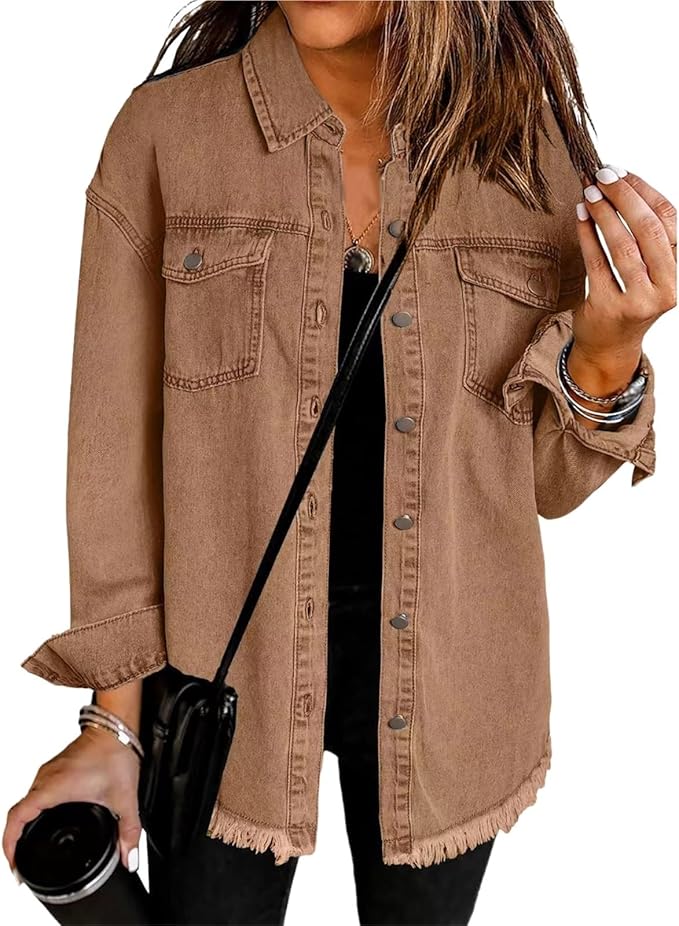 Robin Frayed-Hem Denim Shacket