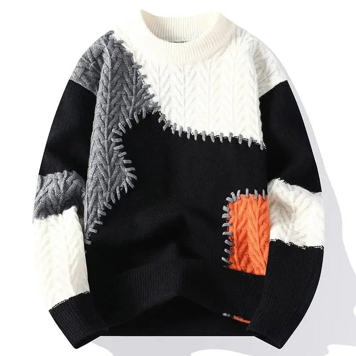 Nico Patchwork Knit Crewneck Sweater