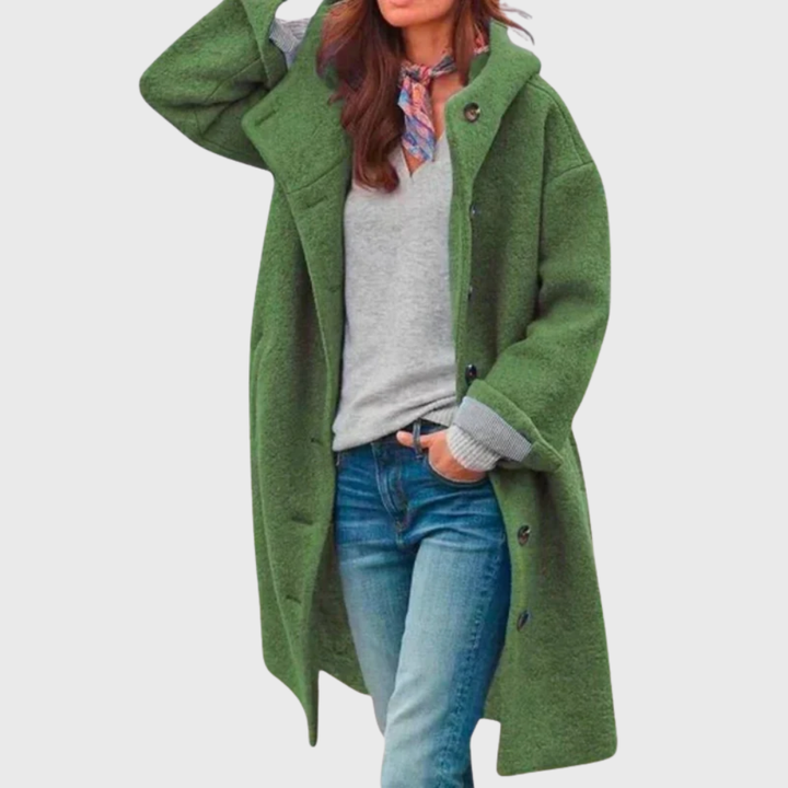 Freya Hooded Long Teddy Coat