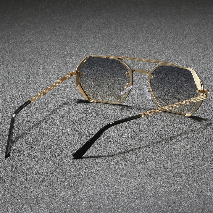 Renzo Hexagonal Metal Sunglasses