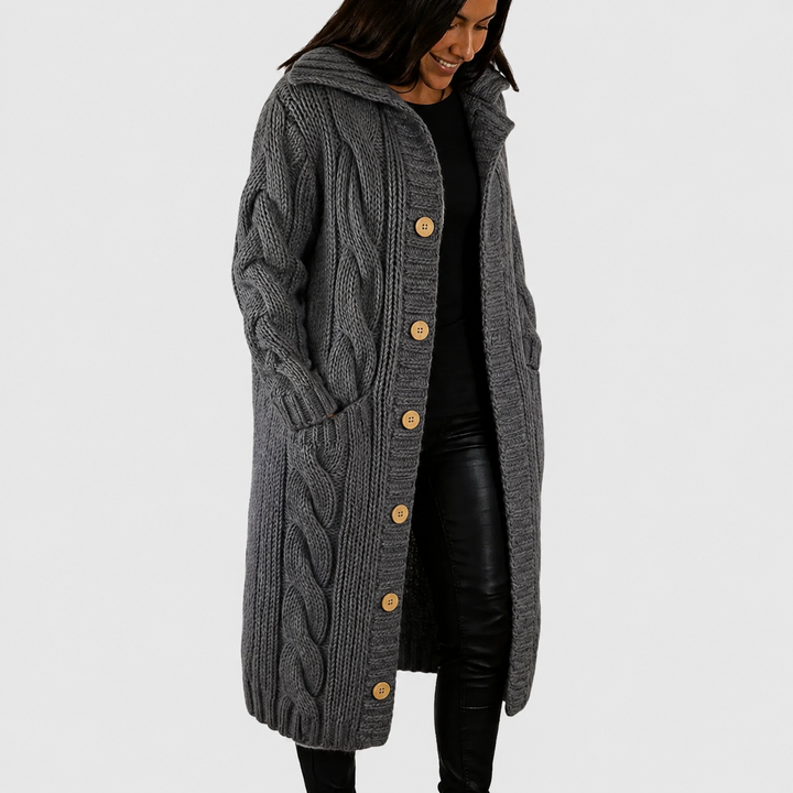 Lily Long Cable-Knit Cardigan