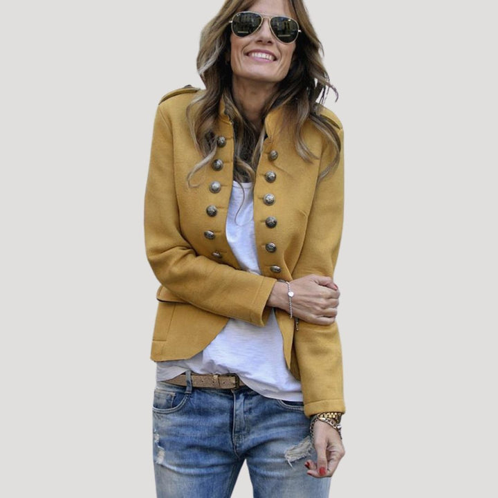 Vida Double-Breasted Military Cropped Jacket