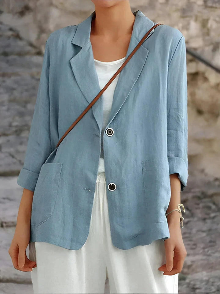 Faye Notch-Lapel Two-Button Blazer