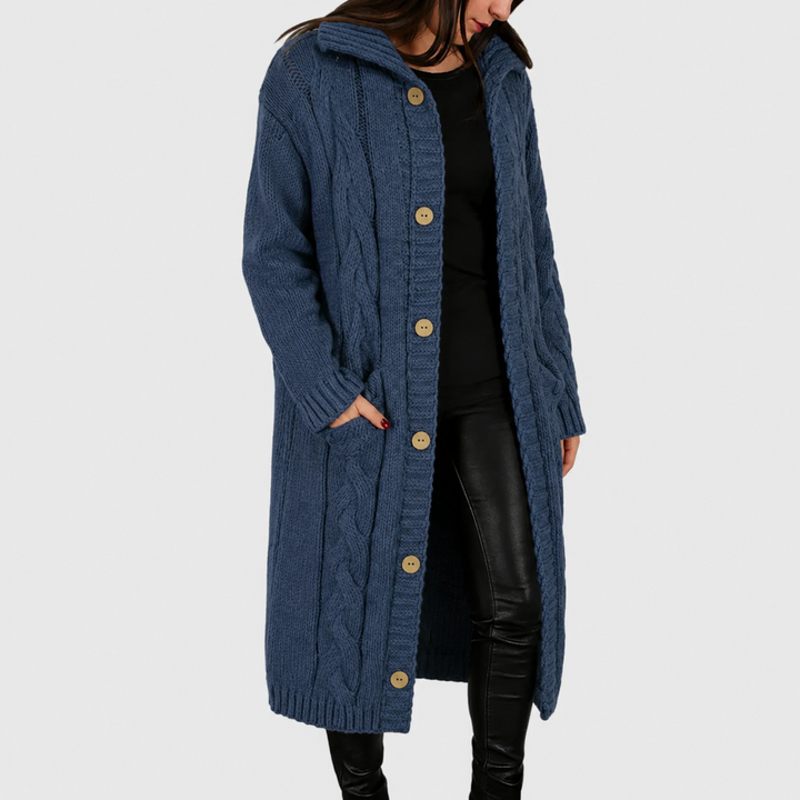 Lily Long Cable-Knit Cardigan
