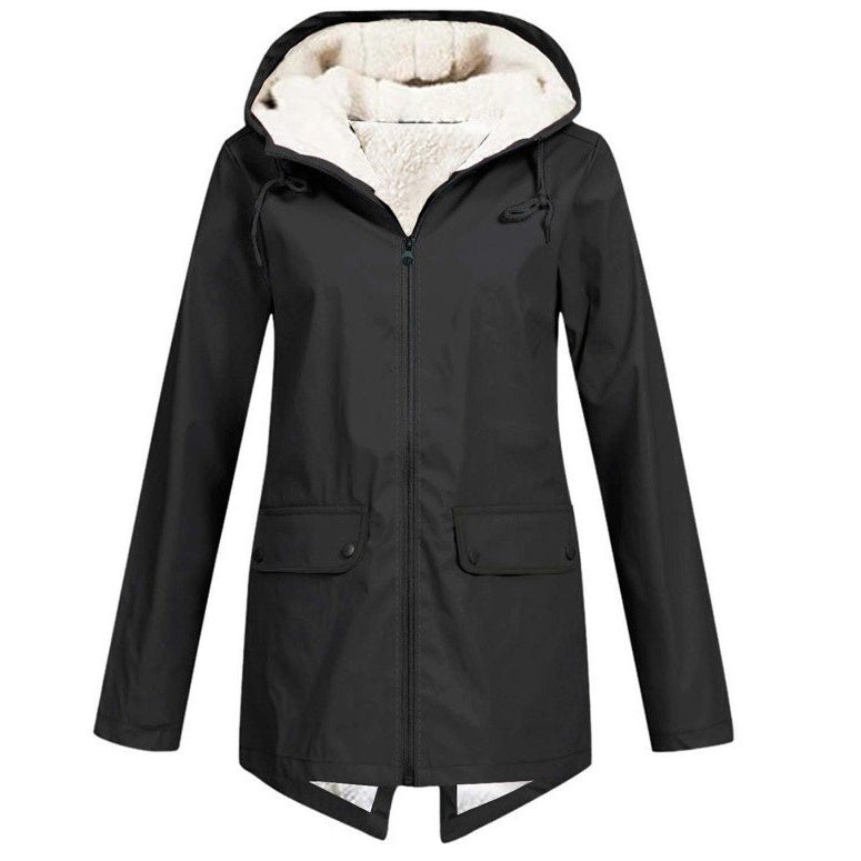 Anna Fleece-Lined Hooded Rain Jacket