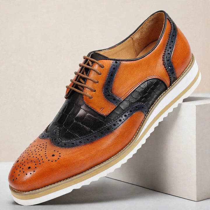 Elison Cowhide Leather Lace-Up Oxfords