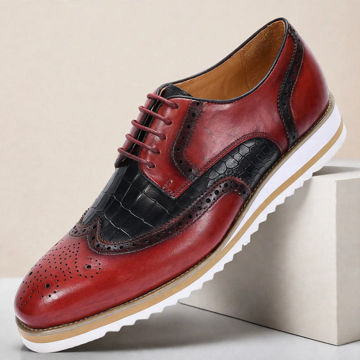 Elison Cowhide Leather Lace-Up Oxfords