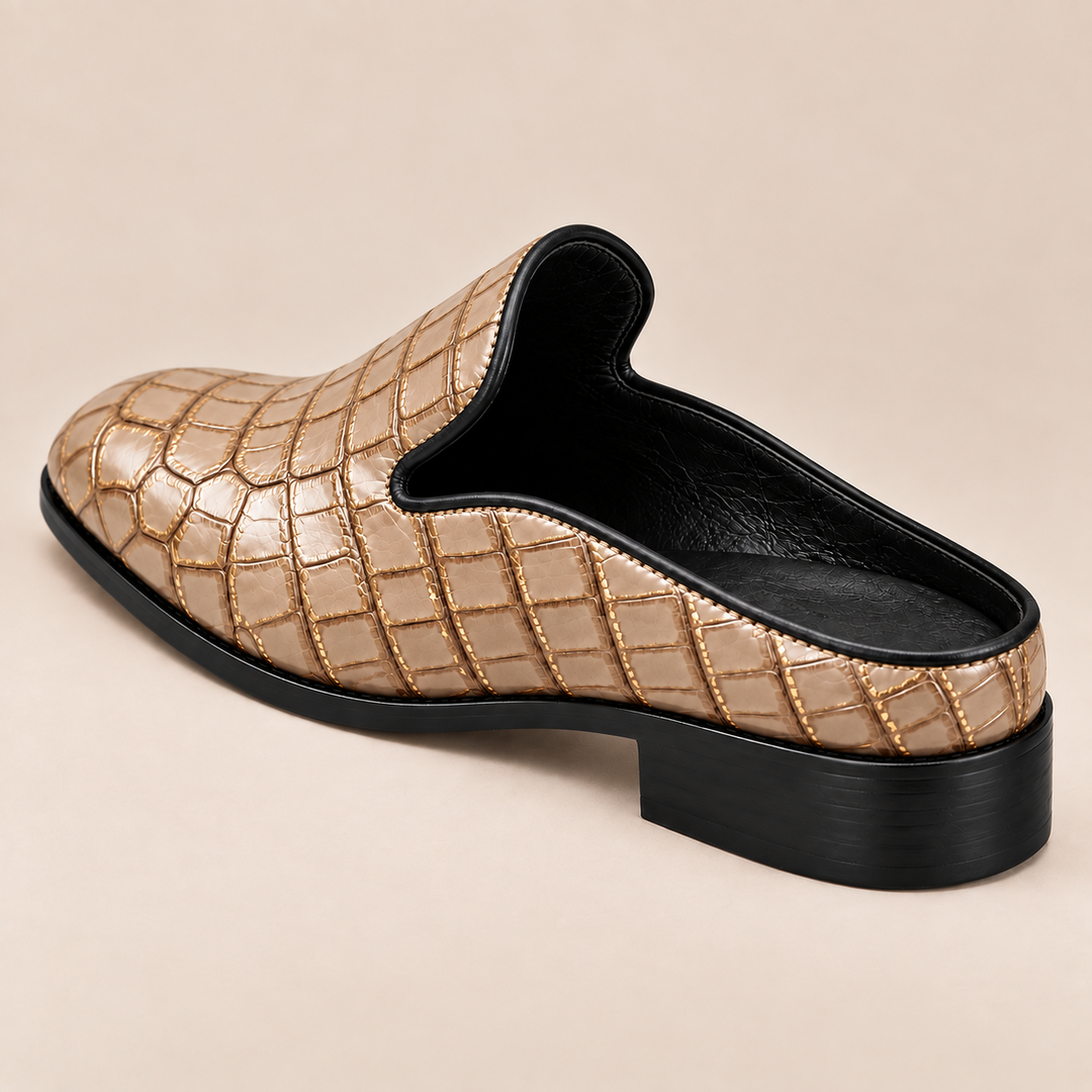 Daryl Genuine Leather Round-Toe Mules