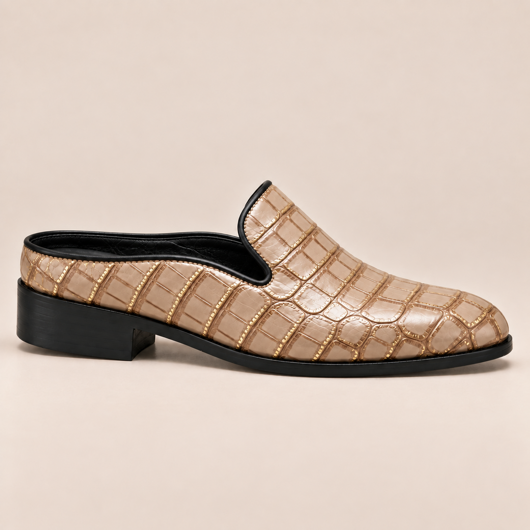 Daryl Genuine Leather Round-Toe Mules