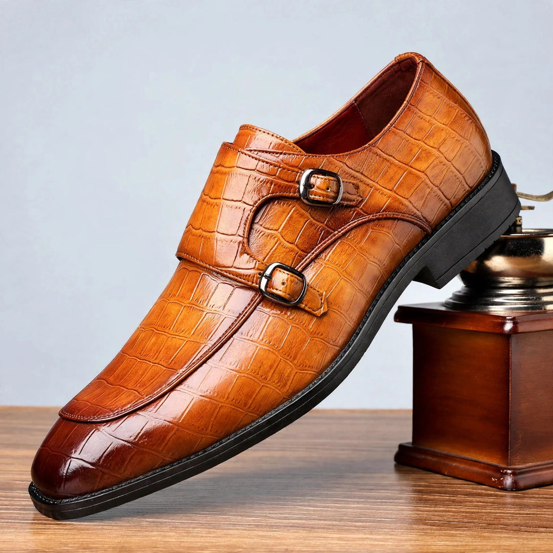 Marco Double Monk-Strap Leather Shoes